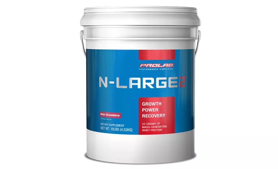 Prolab N-Large 2 Chocolate or Strawberry Protein Powder (10 Lb. Tub) - Primary Image