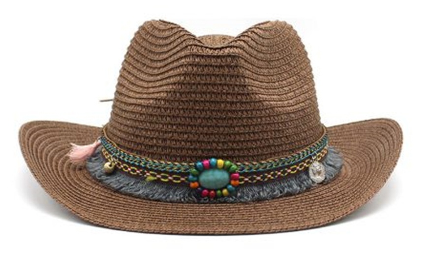 Image 5: Cowboy-Style Straw Hat