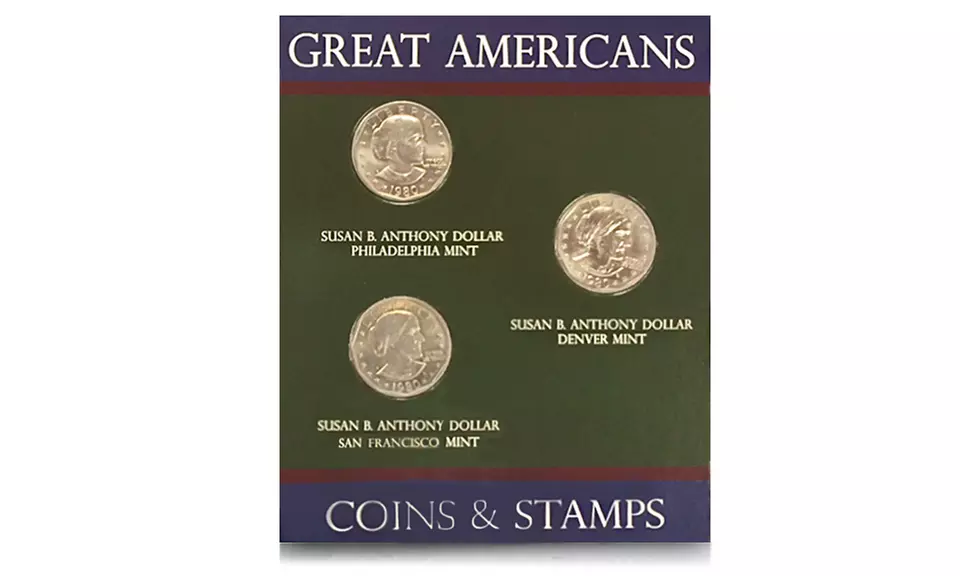 Susan B. Anthony Dollar Coin and Stamp Set (4-Piece) - Primary Image