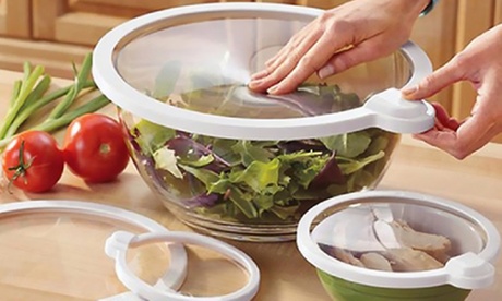 Set di 4 o 8 coperchi magici in silicone ermetici universali