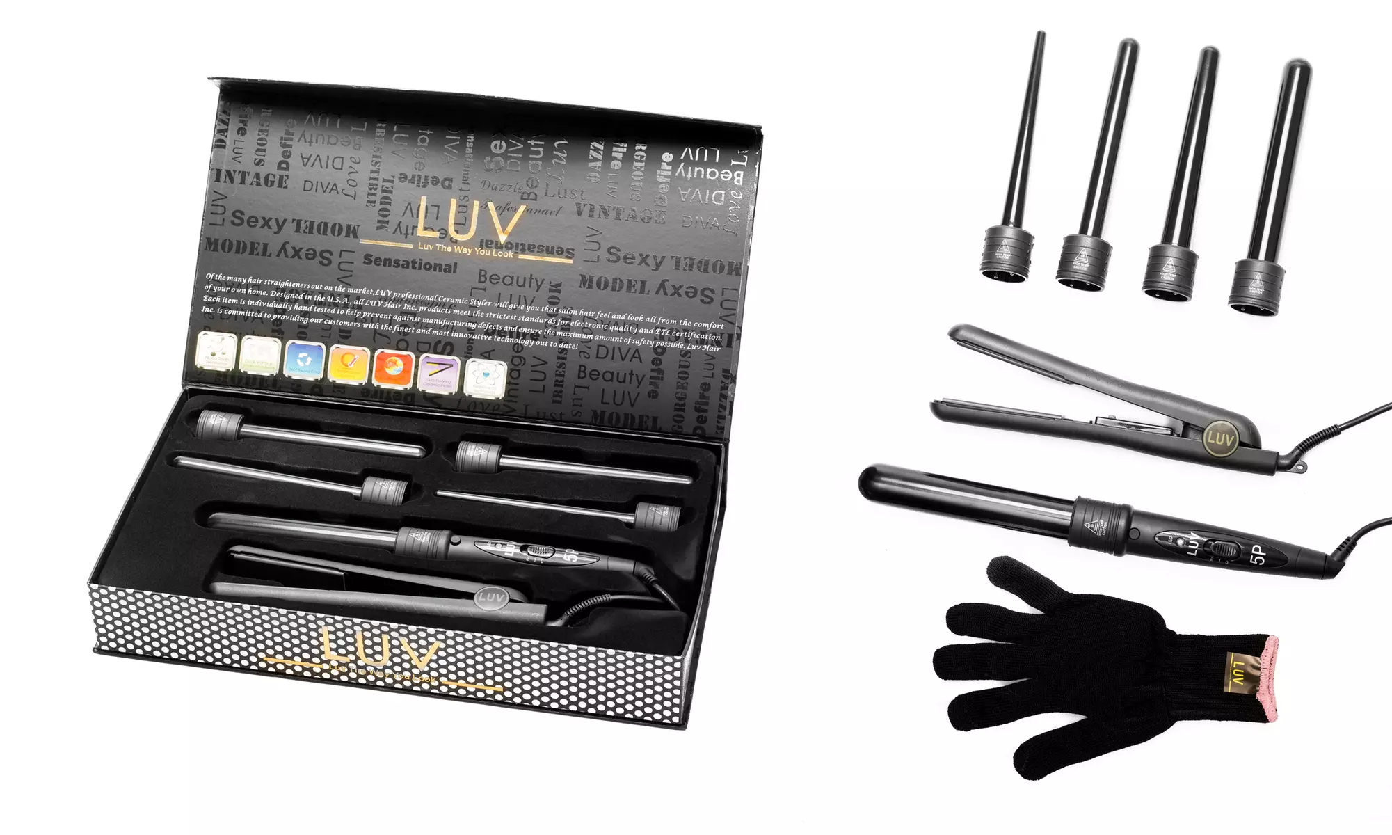 8-Piece Flat Iron and Curling Iron Set - Second Medium