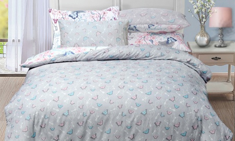 Set di copripiumini reversibili Pieridae, disponibili in 3 fantasie e varie misure