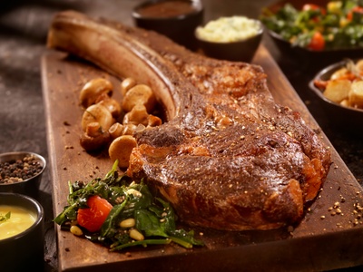 For 2: Tomahawk Steak (1-1.2KG) Menu with a glass of wine - Prince Albert