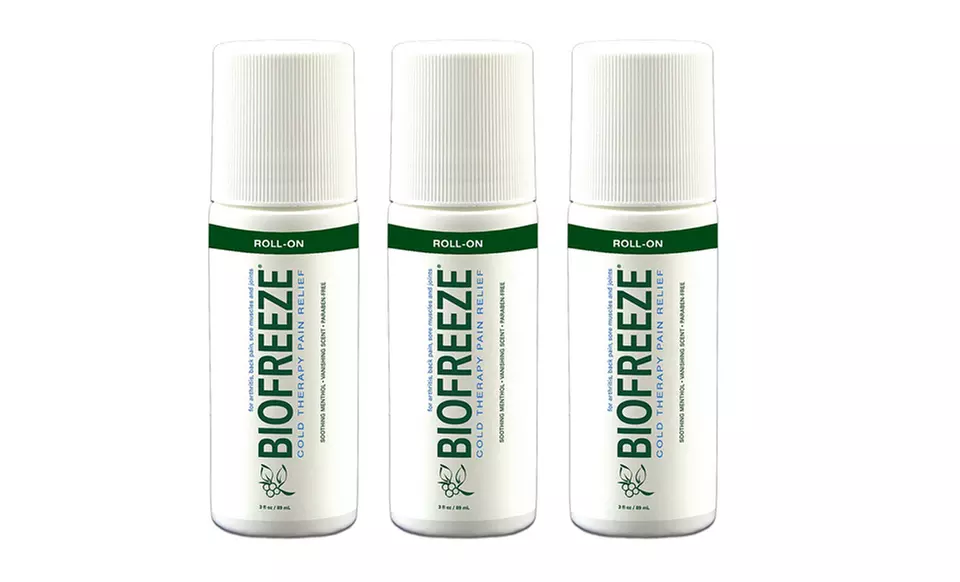 3-Pack Biofreeze Pain Relieving Gel Roll Ons: 3oz. - Second Medium