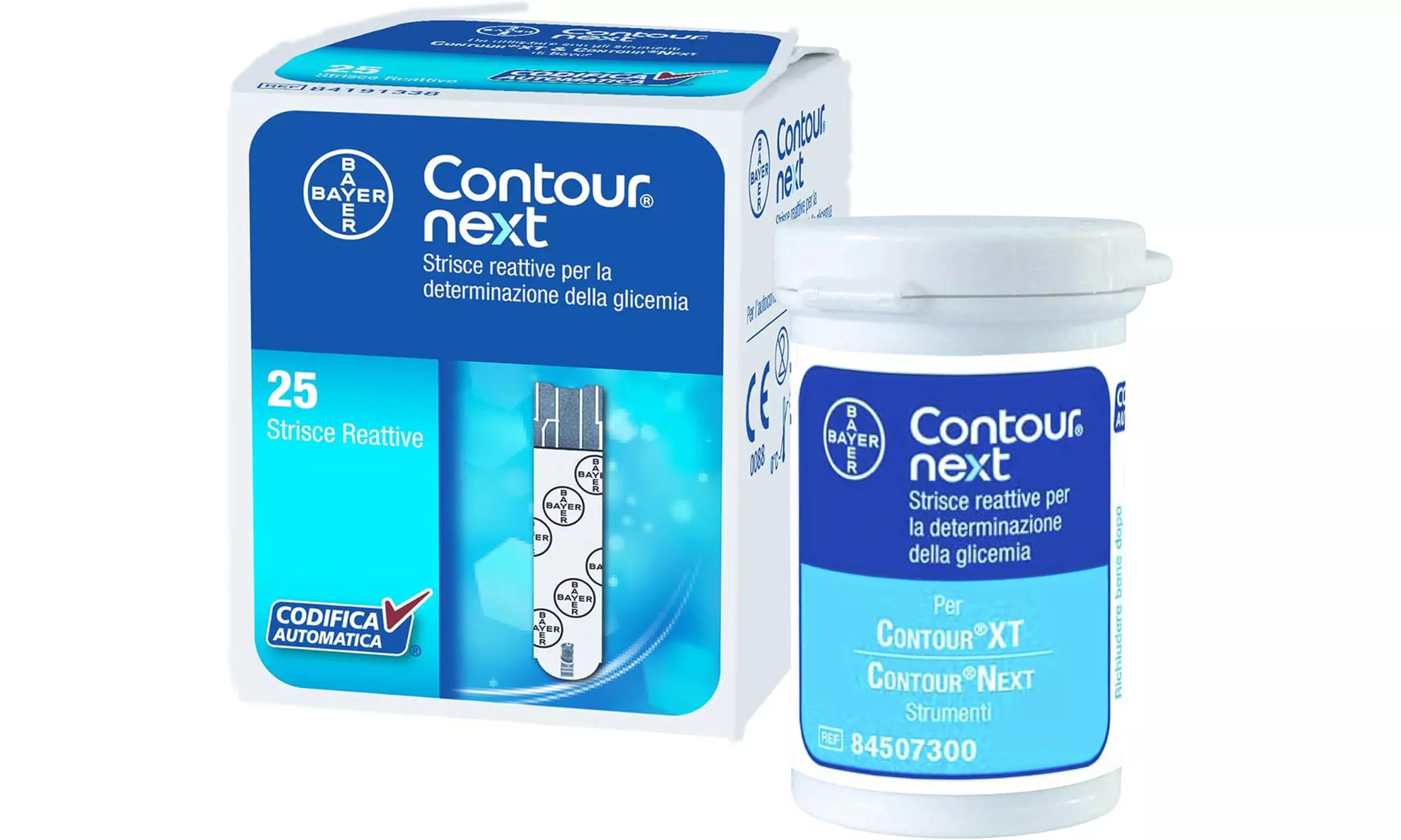 Set di 5 confezioni da 25 strisce reattive per controllo glicemico , con aspirazione facilitata - Primary Image