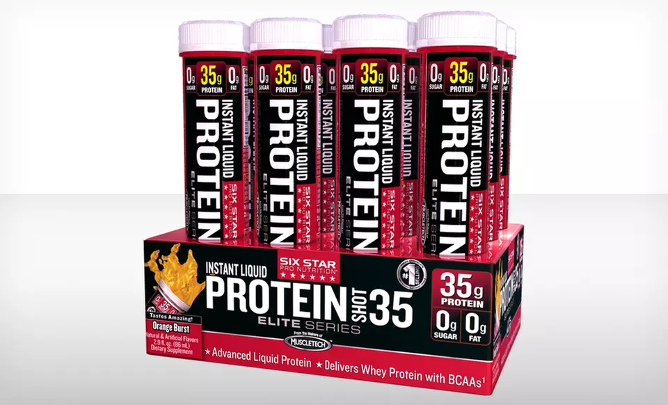$49.99 for a 24-Pack of Six Star Orange Burst Protein Shots ($71.62 List Price). Free Shipping. - Primary Image