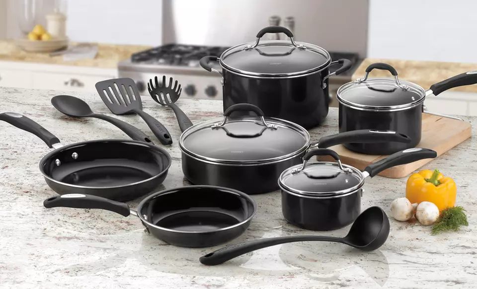 Cuisinart 14-Piece PFOA- and PTFE-Free Ceramic Nonstick Cookware Set. Free Returns. - Primary Image