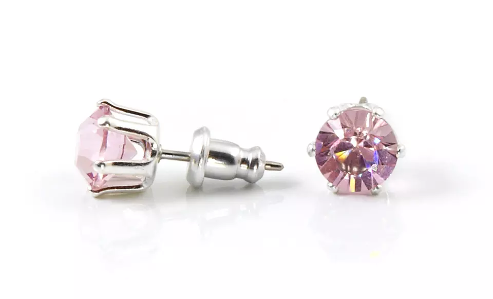 One or Three Pairs of Stud Earrings with Swarovski Elements (Up to 95% Off). 3 Colors Available. Free Returns. - Second Medium