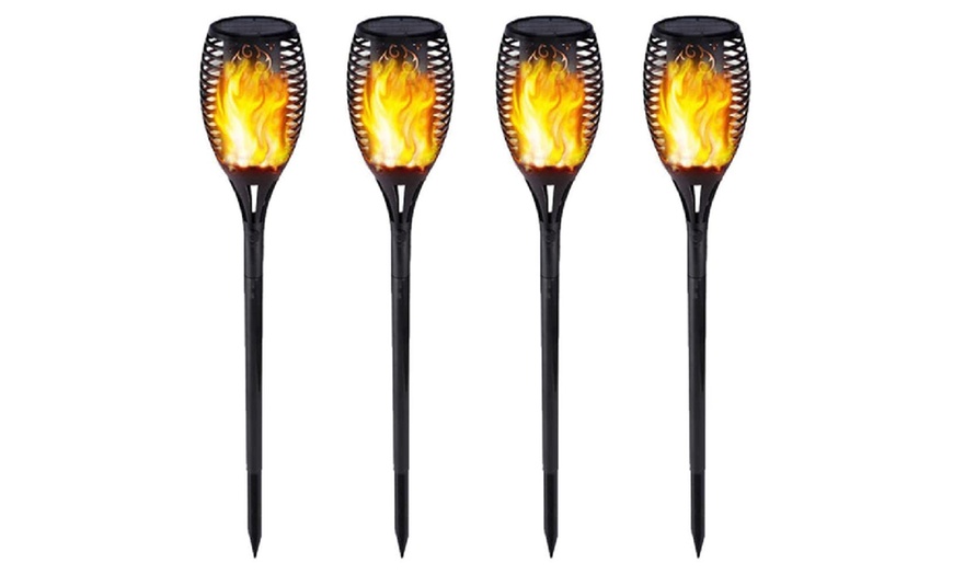 Image 19: Solar LED Flickering Flame Torch Light