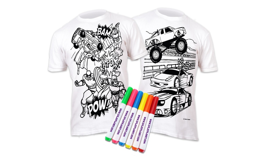 Image 6: Colour-in T-Shirts with Pens