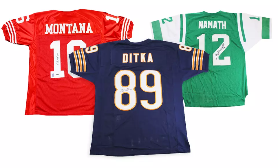 Retired Pro Football Player Autographed Jersey. Multiple Players Available from $109.99–$2,499.99. Free Returns. - Primary Image