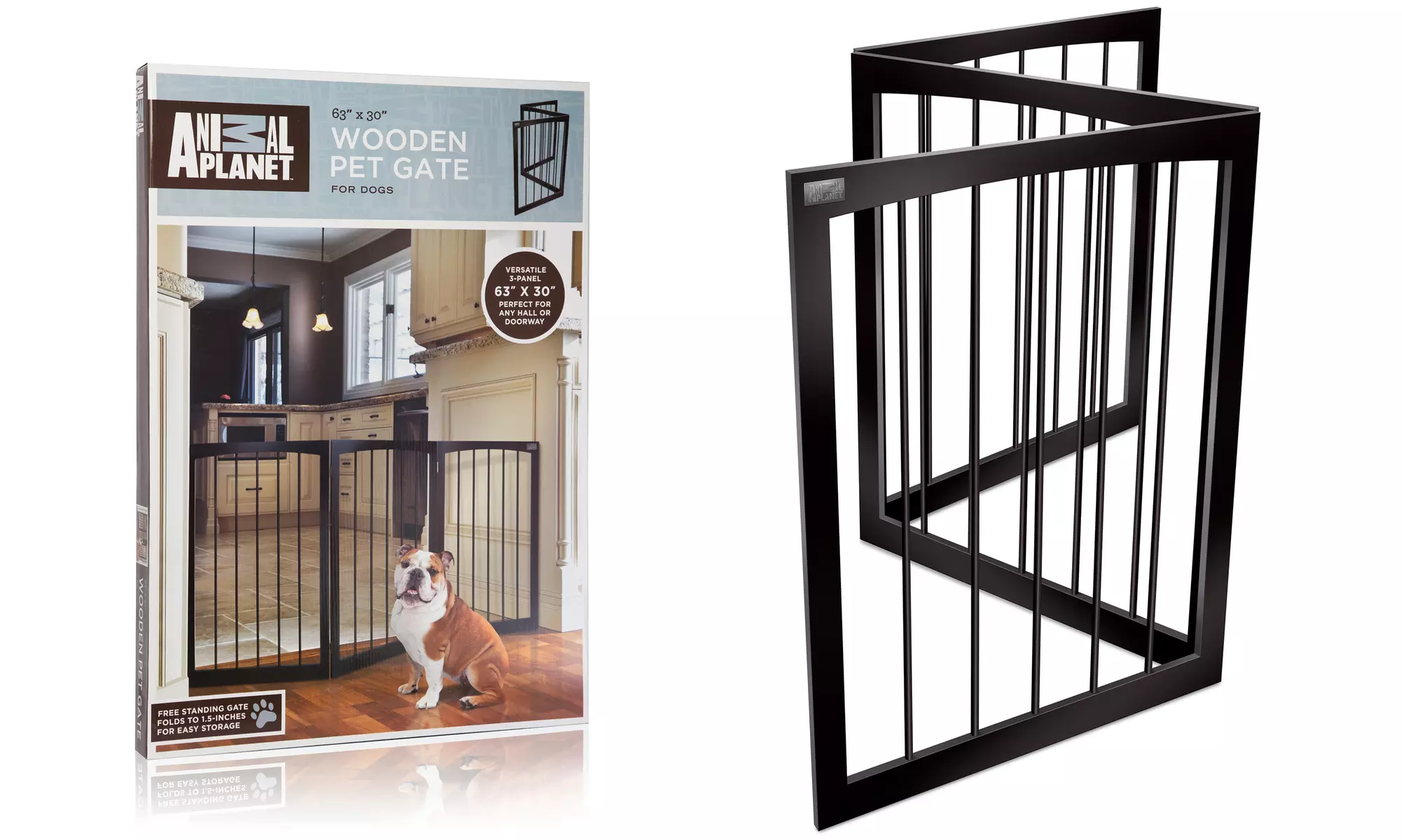 Animal Planet Foldable Wooden Pet Gate - Image 2
