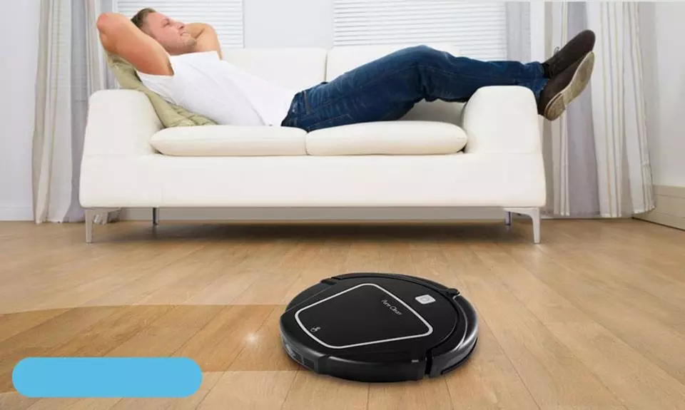 Pure Clean Robot Vacuum Cleaner with Wet-Mop Attachment and Charging Dock - Primary Image