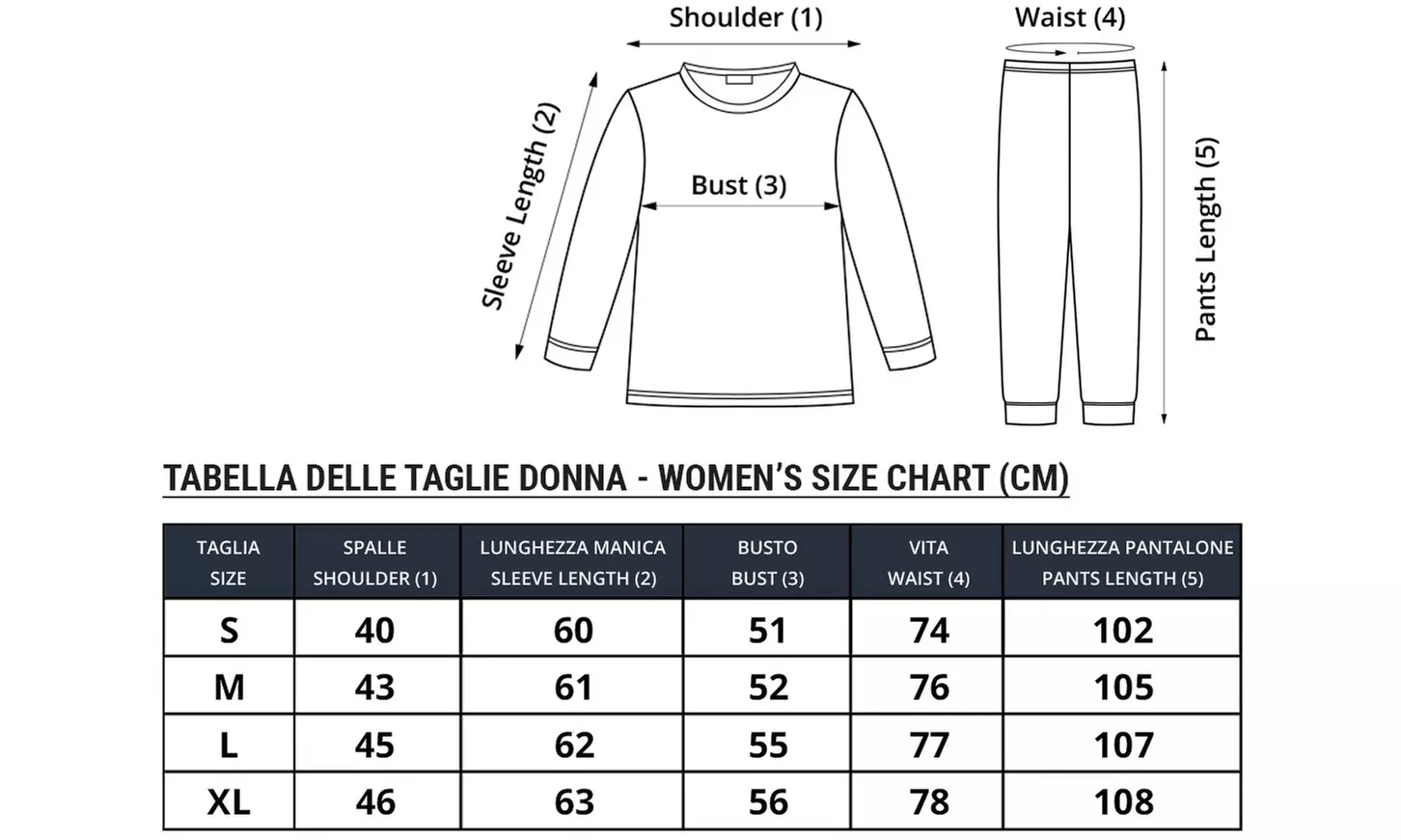 Pigiama invernale da uomo o da donna Liabel