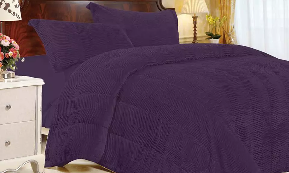 Three-Piece Tiger Fur Comforter Set - Primary Image