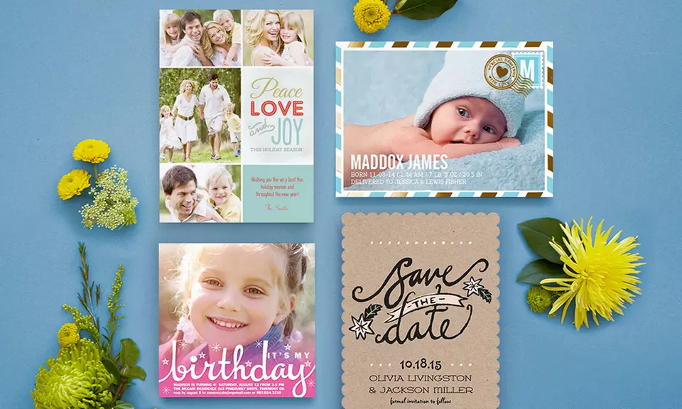 Custom Cards, Invitations, and Announcements from SimplytoImpress (Up to 55% Off). Two Options Available. - Primary Image