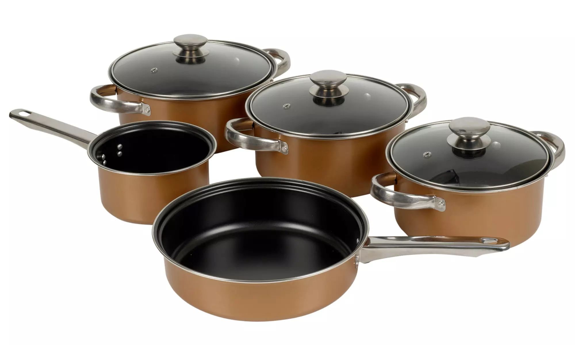 Eight-Piece Non-Stick Copper Cookware Set - Primary Image
