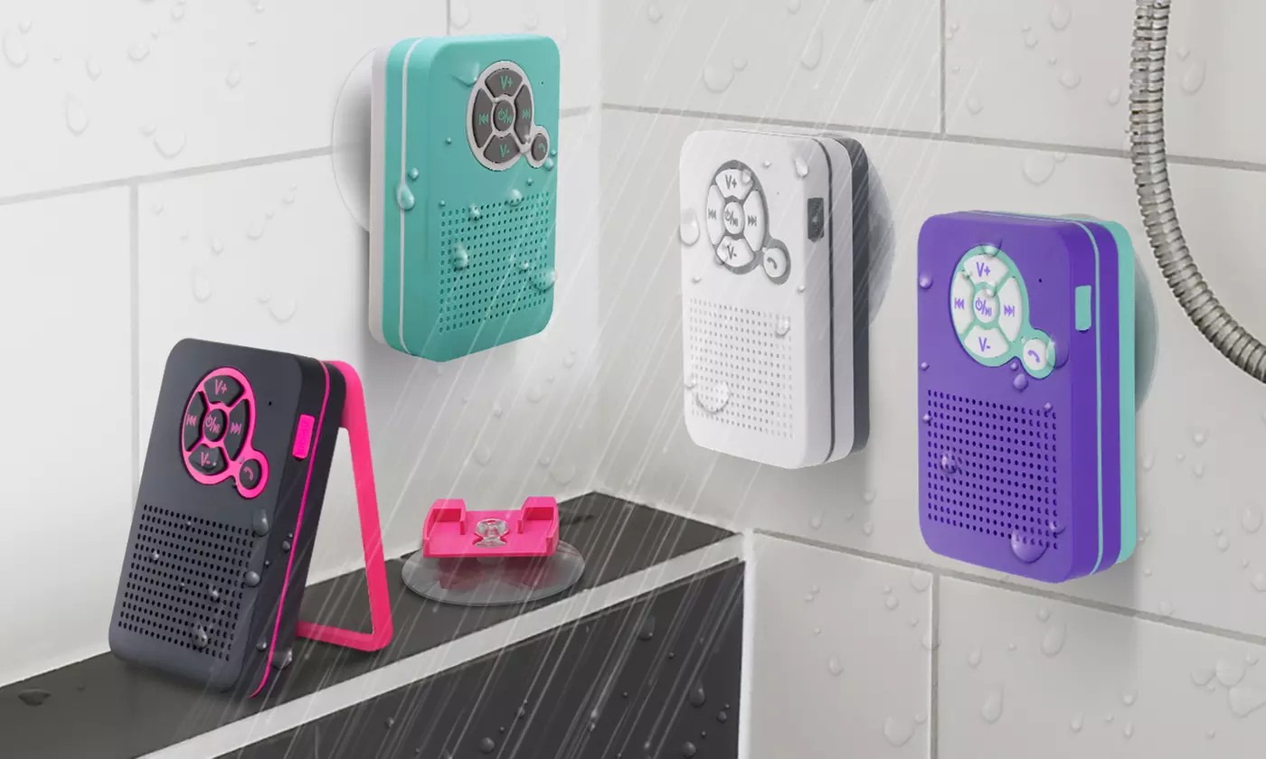 Aduro AquaSound Bluetooth Shower Speaker with Built-in Microphone and Stand - Primary Image