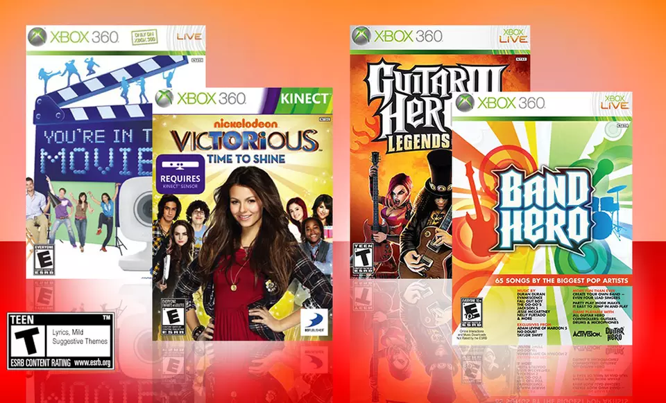 $19.99 for a 4-Game Movies & Music Bundle for Xbox 360 ($99.96 List Price). Free Shipping and Returns. - Primary Image