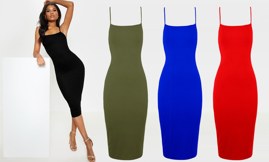 Image 1: Sleeveless Strappy Bodycon Dress