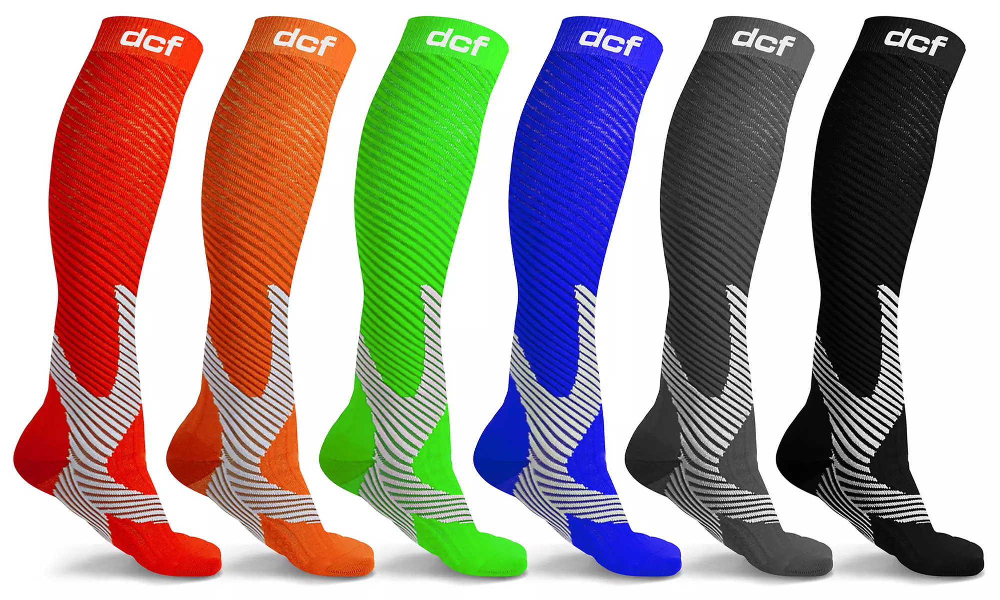 DCF Ultimate Compression Socks for Men and Women (6-Pack) - Second Medium