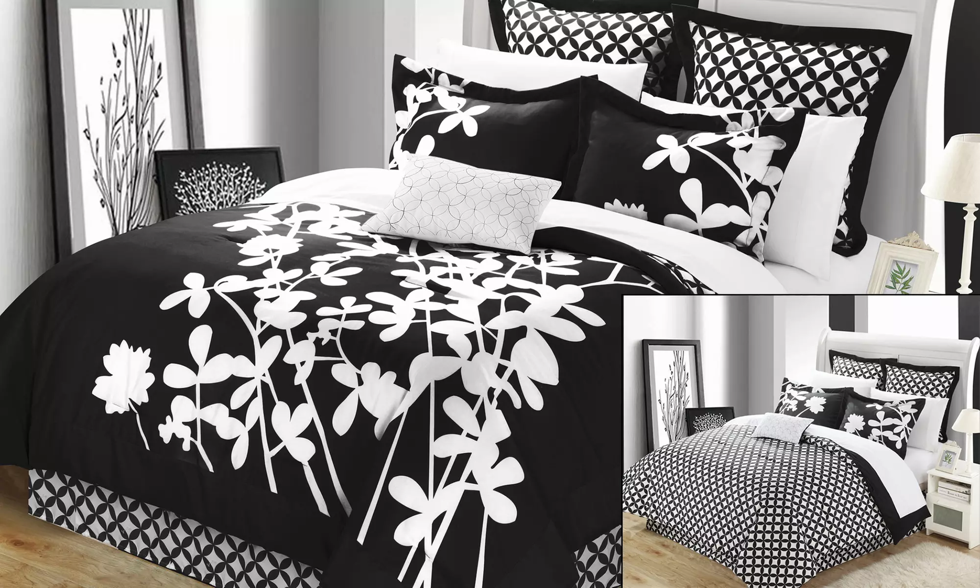 Chic Home Niris Reversible Floral Design Comforter Set (7-Piece) - Second Medium