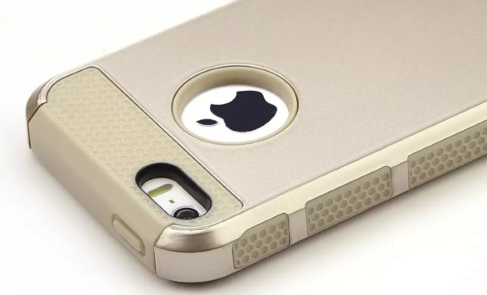 Waloo Gold Rugged Soft and Hard Case for iPhone 6/6s, 5/5s and 5C - Second Medium