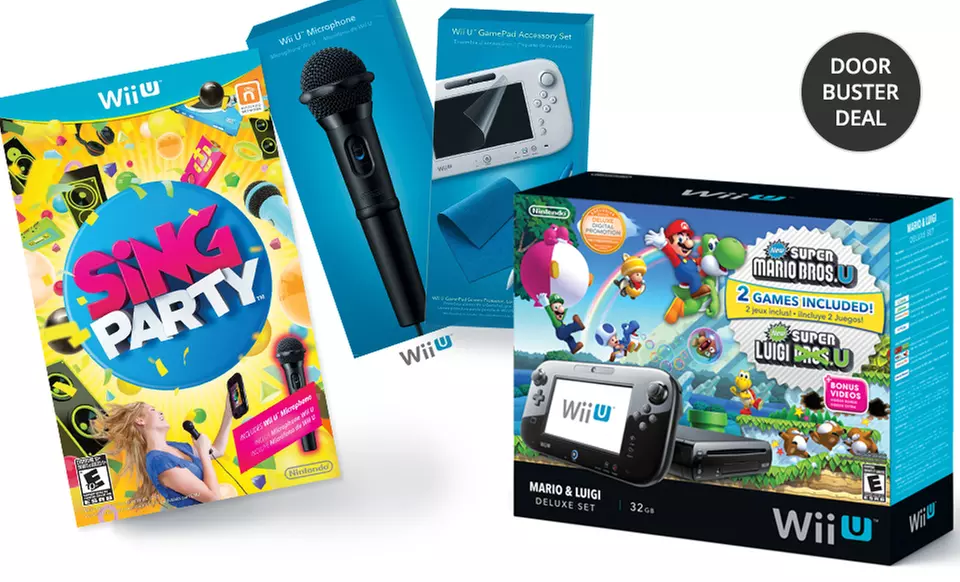 Nintendo Wii U System Bundle with Three Games and Accessory Set. Free Returns.﻿ - Primary Image