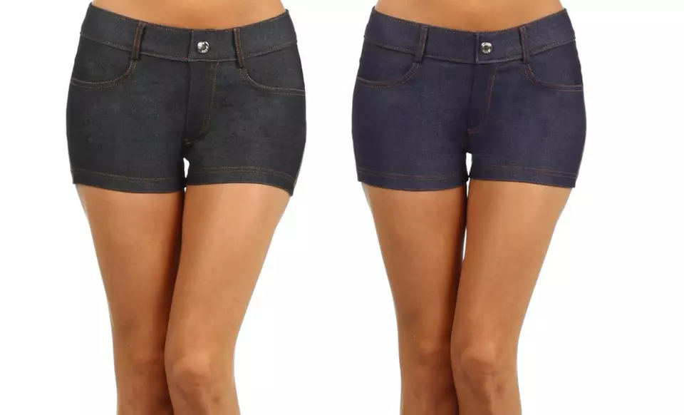 Women's Cotton Jegging Shorts (2-Pack) - Second Medium