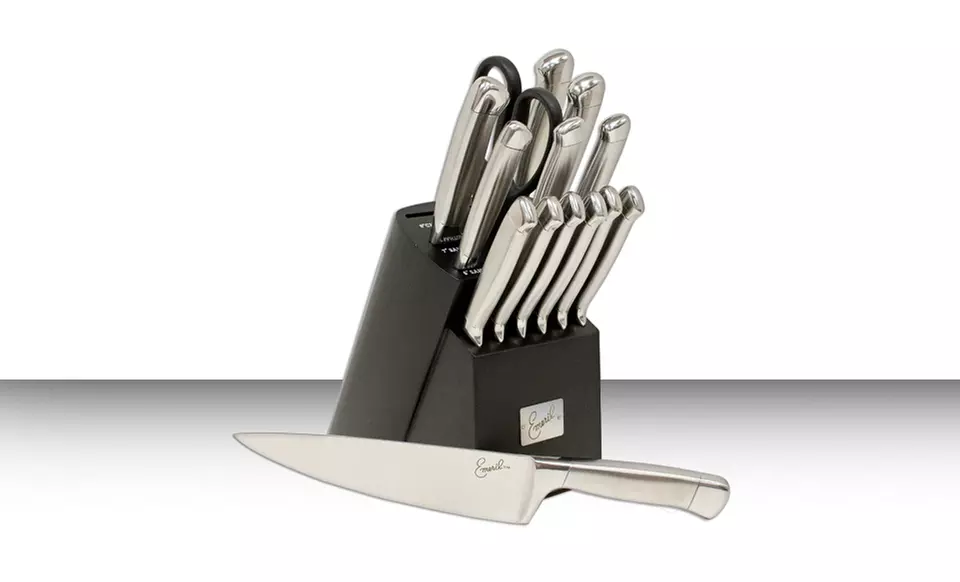 Emeril 15-Piece Stainless Steel Knife Set with Block. Free Shipping and Returns. - Primary Image