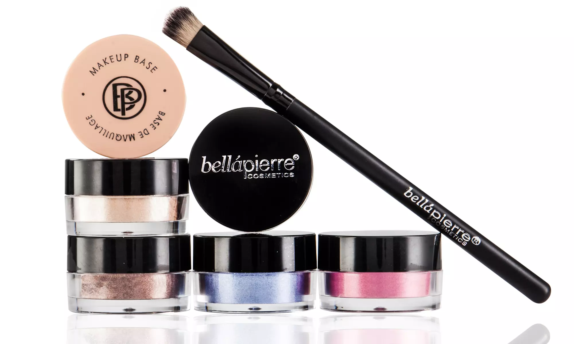 Bellápierre Cosmetics Makeup Set with Five Shimmers, One Base, and One Brush - Second Medium