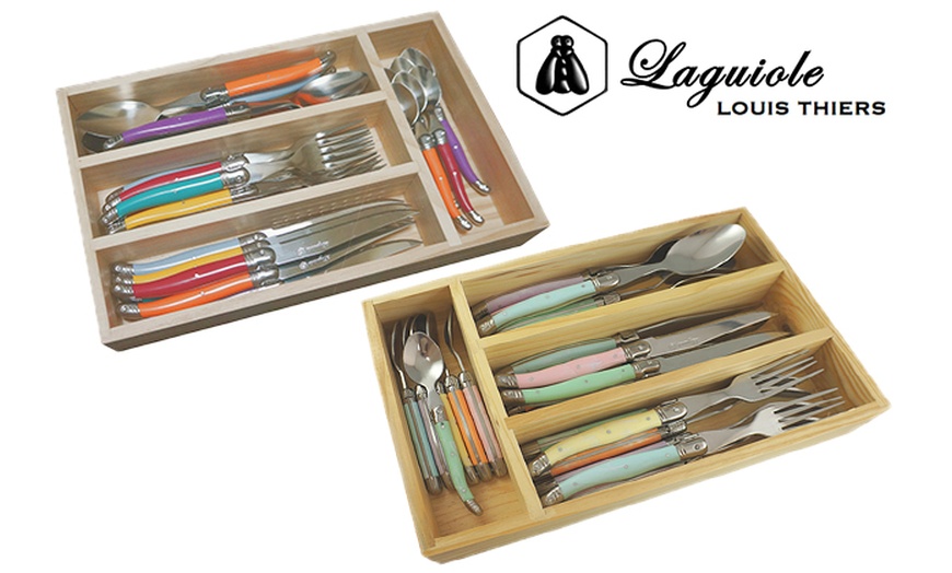 Image 1: Laguiole 24-Piece Cutlery Set