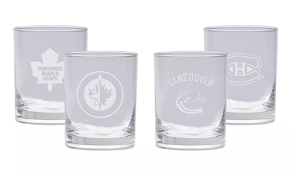 NHL Satin Etched Rocks Glasses (4-Pack) - Primary Image