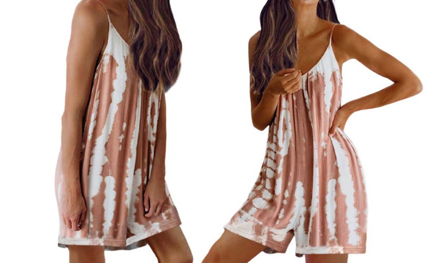 Image 4: Women's Tie-Dye Print Sleeveless Jumpsuit