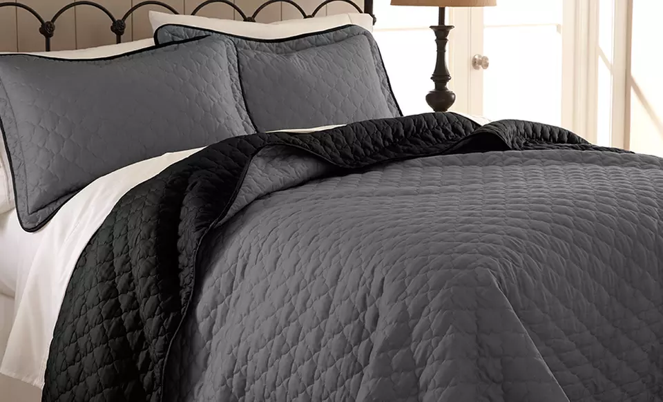 3-Piece Reversible Quilted Coverlet Set. Multiple Colors Available. Free Returns. - Primary Image