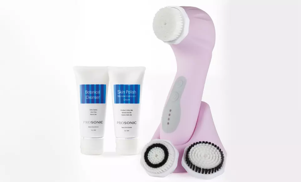 ProSonic Cleansing Brush Set with 4 Brush Heads, Cleanser, & ﻿Microderm Cream. Multiple Colors Available. Free Returns.  - Second Medium