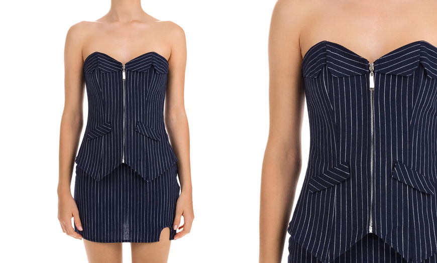 Image 12: Pinstripe Corset and Skirt Suit