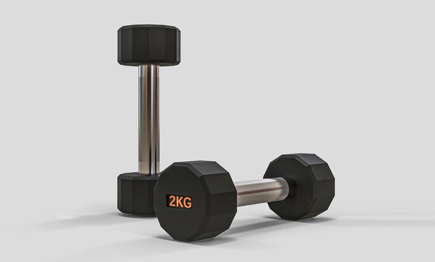 Image 4: SPORTNOW Set of 2 Dumbbell Weights 2-12kg