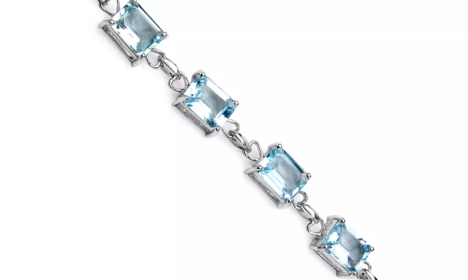 21.60 CTTW Genuine Blue Topaz Bracelet in Sterling Silver - Second Medium