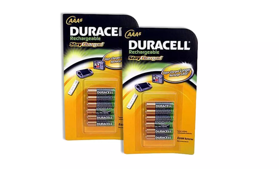 Two 6-Packs of Duracell Stay Charged Rechargeable AAA Batteries. Free Returns. - Primary Image