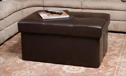 Great Deal Furniture Leather Ottoman (Up to 71% Off). Three Styles Available. Free Shipping. - Second Medium