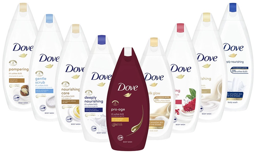 Image 1: Six Dove Cream Body Washes