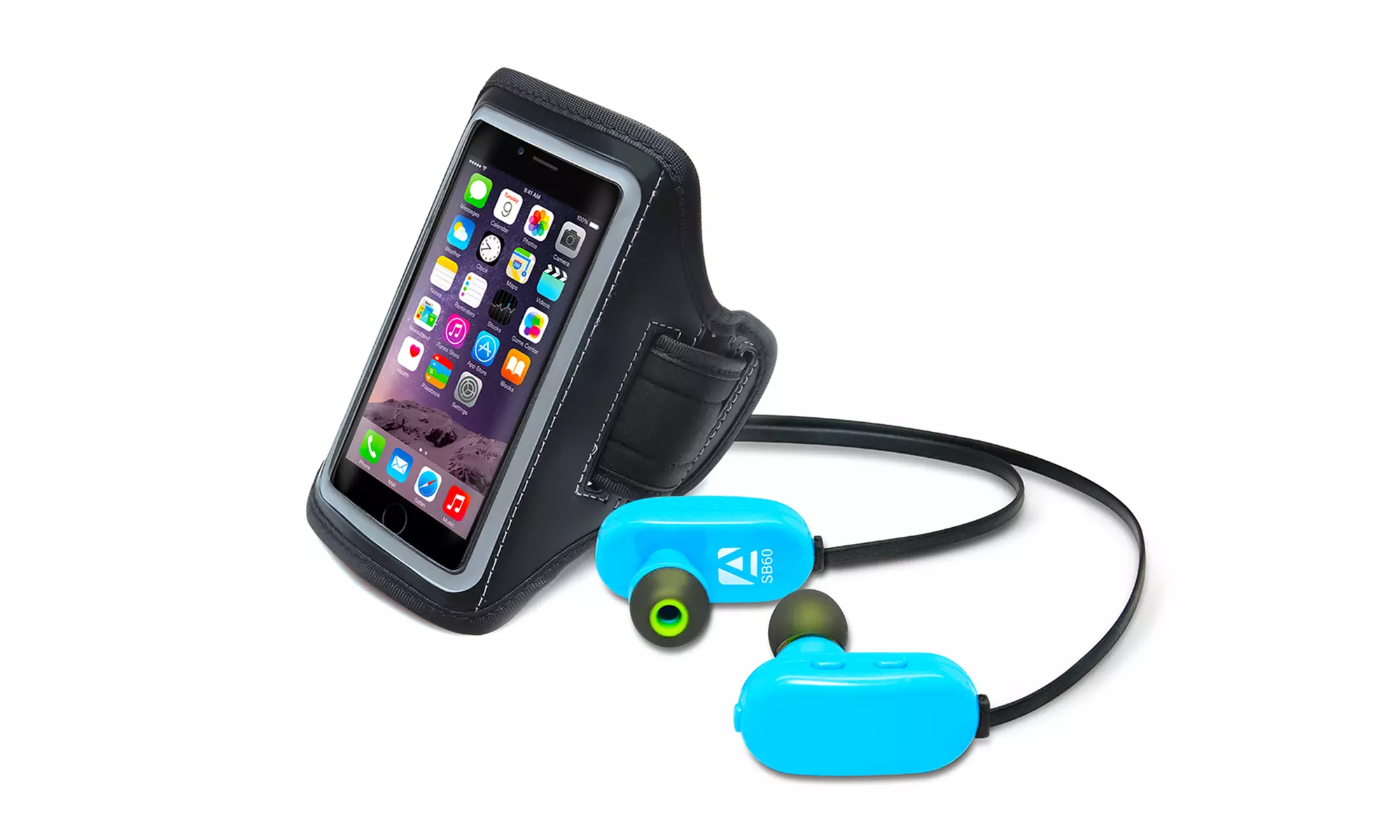 Aduro Sport Bluetooth Sweat-Resistant Earbuds with Mic and iPhone Armband - Second Medium