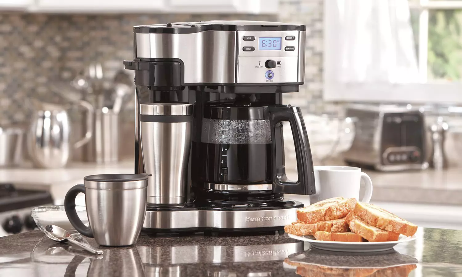 Hamilton Beach 2-Way Single Serve Coffee Brewer and Full Pot Coffee Maker - Primary Image