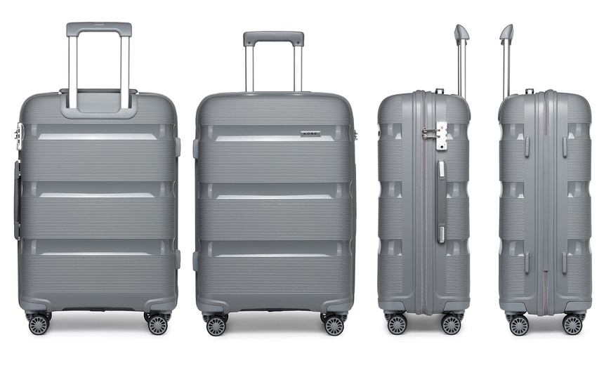 Image 5: One or Three Kono Grey PP Hard Shell Suitcases 