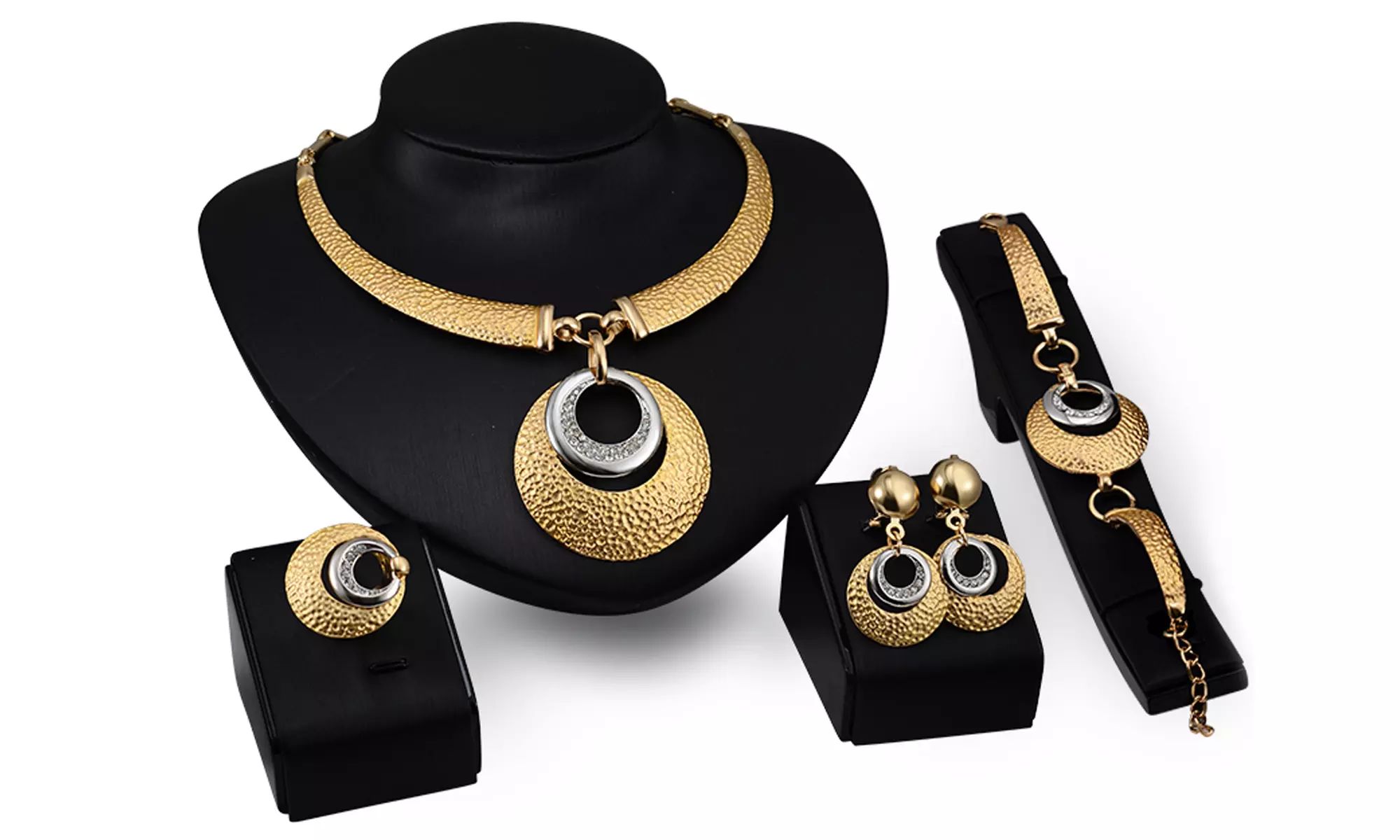 Parure de bijoux 4 pièces, fabriquée avec des cristaux Swarovski® - Primary Image