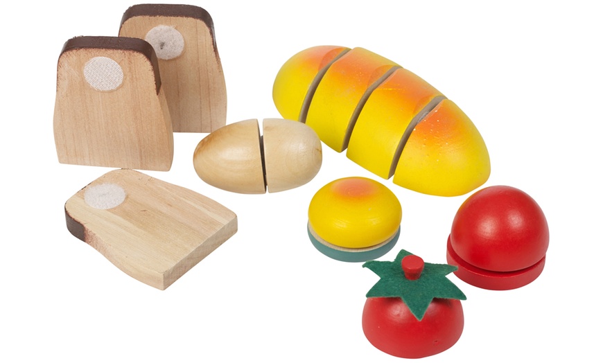 Image 5: Set of Pretend Play Wooden Food Playsets