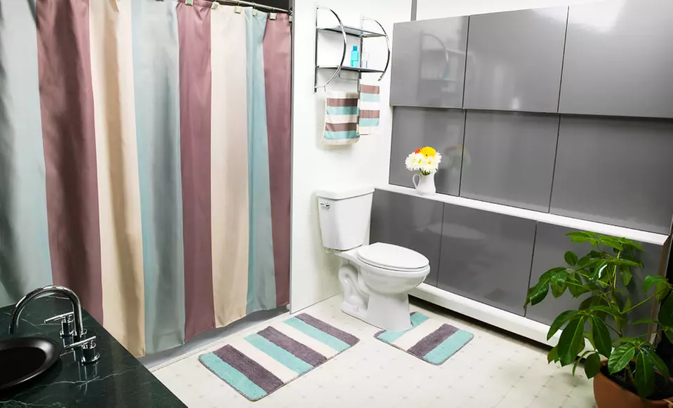 $28.99 for a HomeSense 17-Piece Bathroom Set ($73.99 List Price). 4 Colors Available. Free Shipping and Returns. - Second Medium