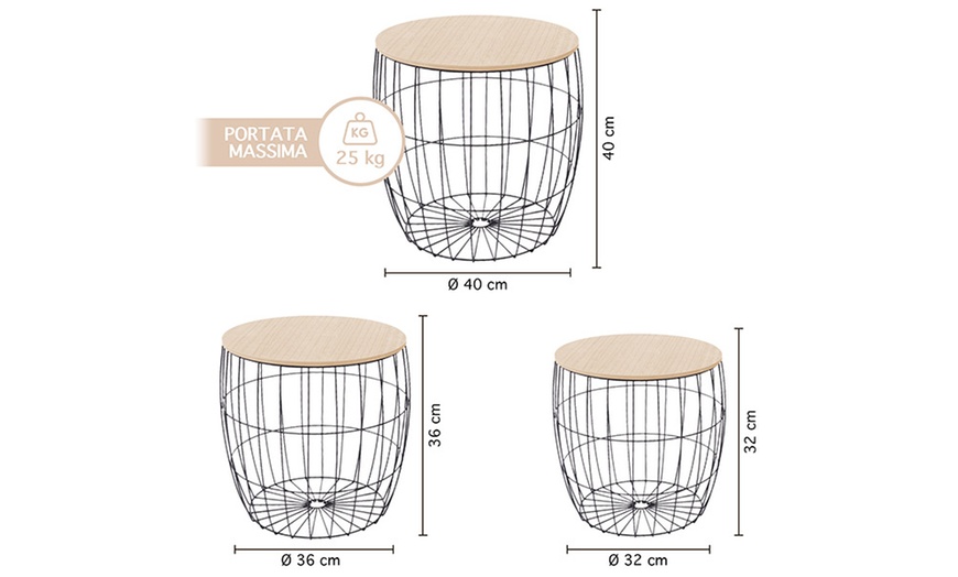 Image 7: Set di 3 tavolini da soggiorno