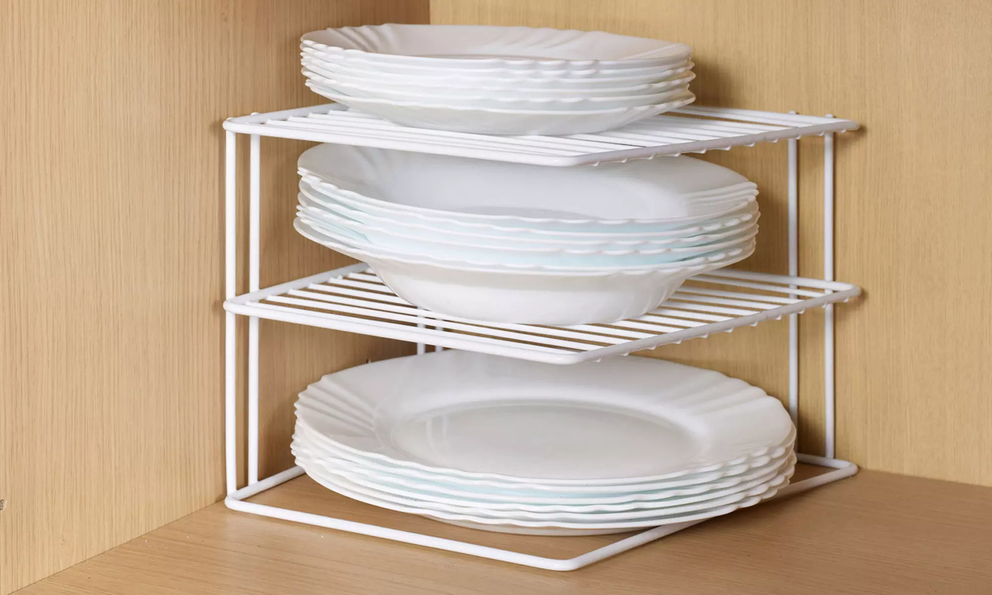 One or Two Three-Tier Metal Wire Plate Racks - Primary Image
